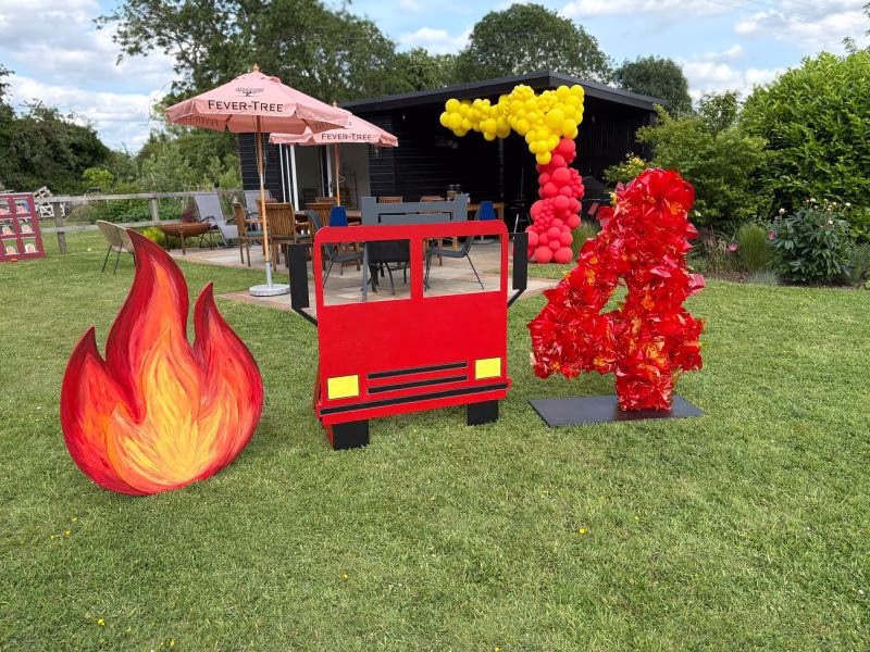 Fire Service theme kids party decor package in norfolk