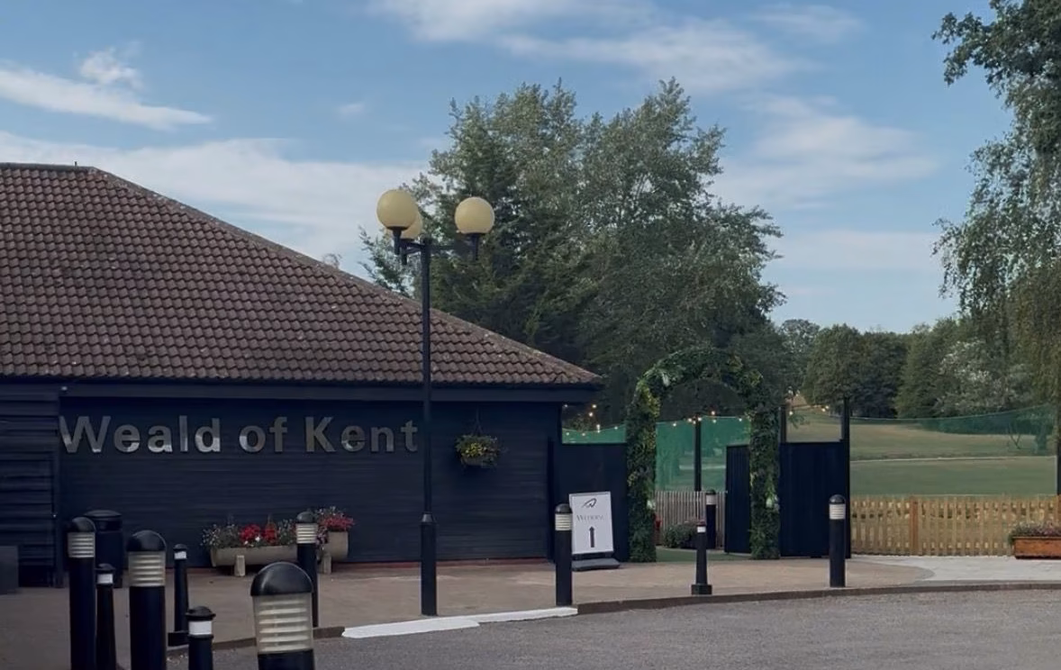 Entrance to Weald of Kent Golf Club wedding venue in Maidstone, Kent